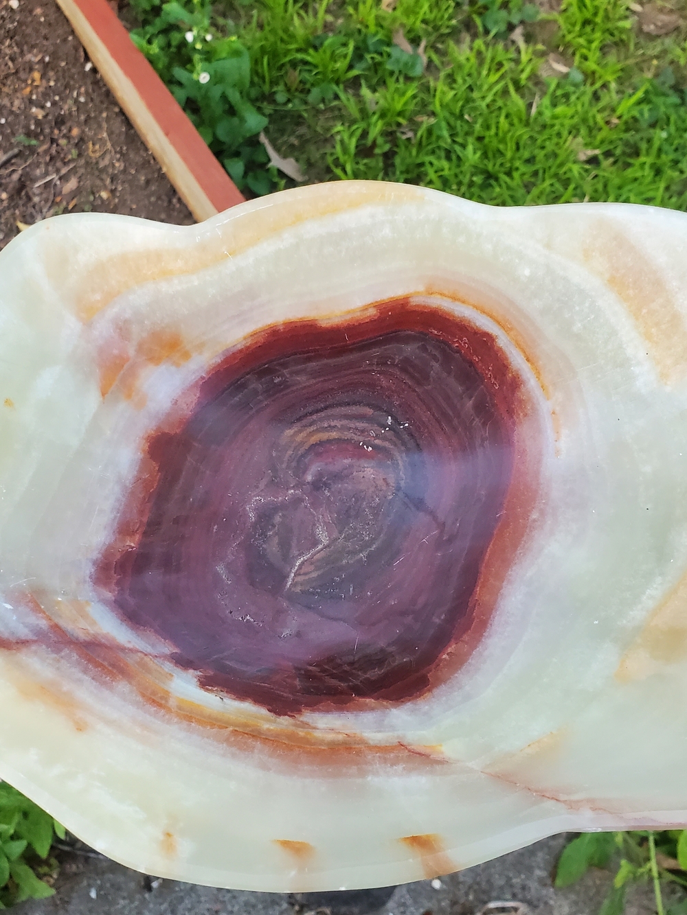 Handcrafted Onyx Polished Decorative Bowl in Cream & Brown Natural Banding - Picture 16 of 16